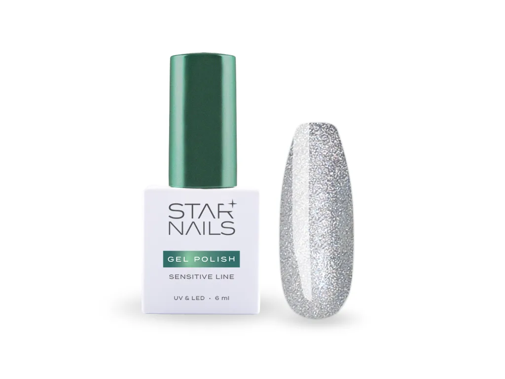 STARNAILS Sensitive Line gel lak 606 Comma - ledově perleťový odstín pro frosty efekt