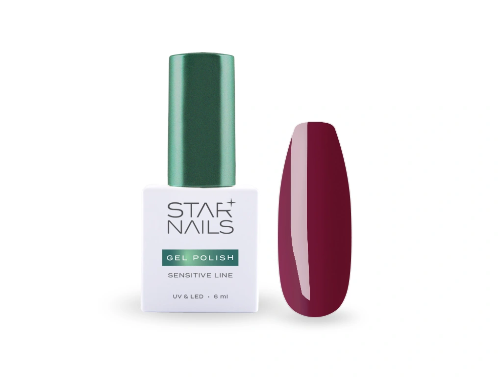 STARNAILS Sensitive Line gel lak 624 Asper - hluboká vínová červená