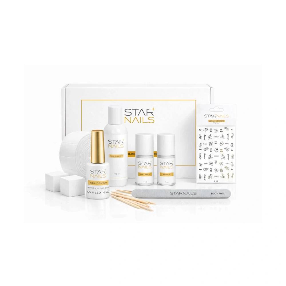 Obsah balení STARNAILS Gel Polish Starter Set