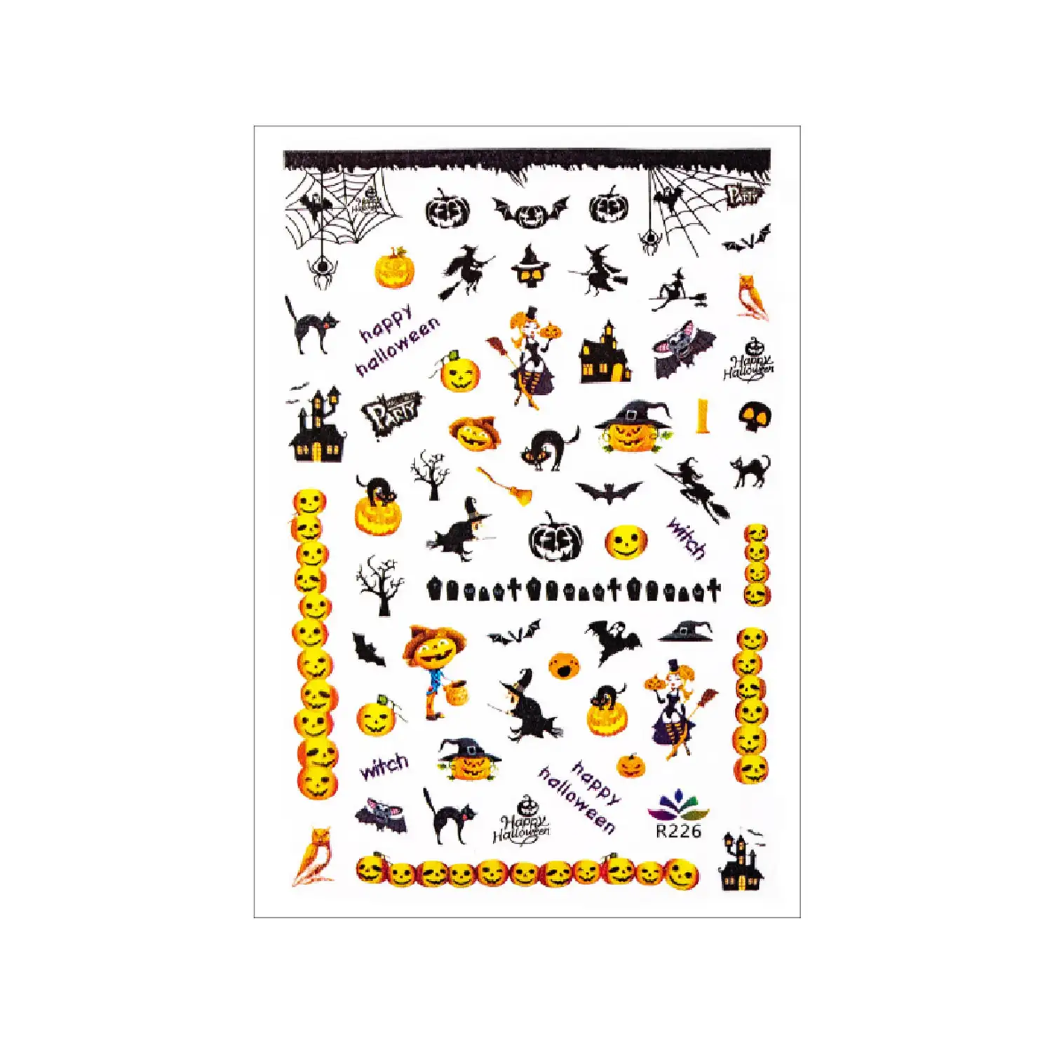 Balen&iacute; samolepek na nehty Happy Halloween R226