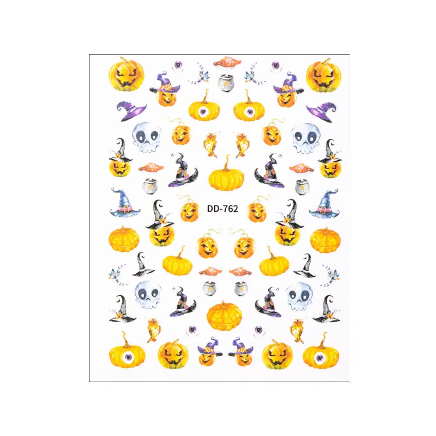 Balen&iacute; samolepek na nehty Happy Halloween DD-762 &ndash; velk&yacute; arch 8&times;13,5 cm
