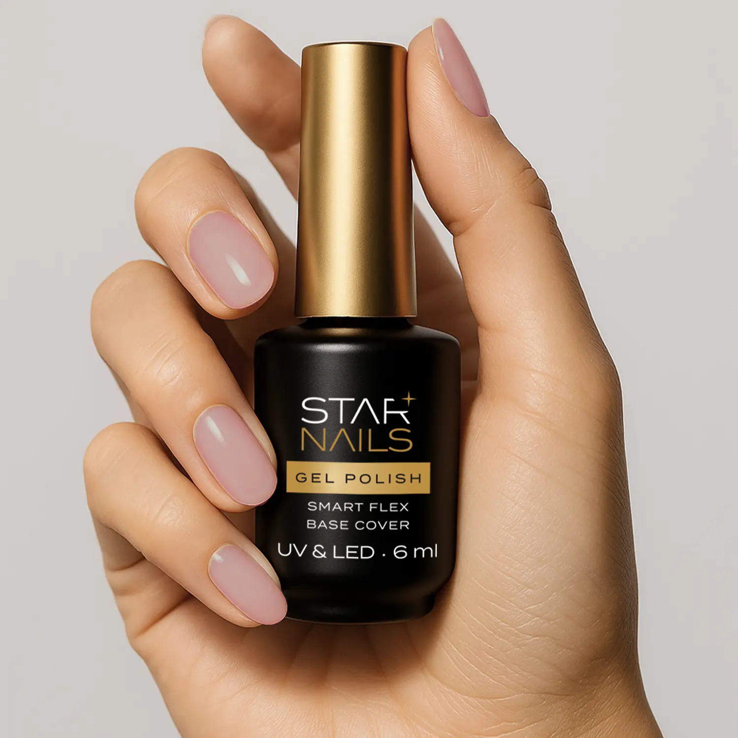 UV/LED Gel Polish Smart Flex Base Cover, 6ml &ndash; světl&aacute; nude růžov&aacute; kamufl&aacute;žn&iacute; fiber b&aacute;ze