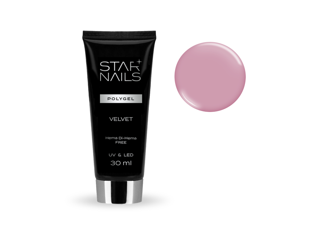 UV/LED Polygel STARNAILS Velvet 004 - aplikace