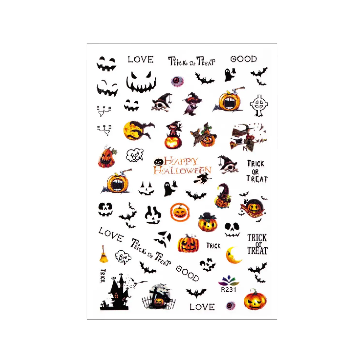 Balen&iacute; samolepek na nehty Happy Halloween R231