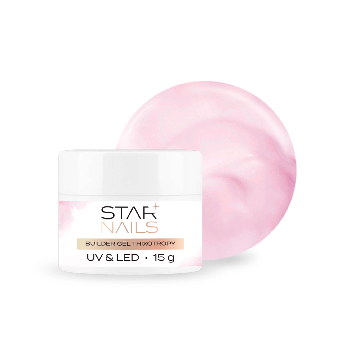 UV/LED Builder Gel Thixotropy, 15g - 005, Powder Pink