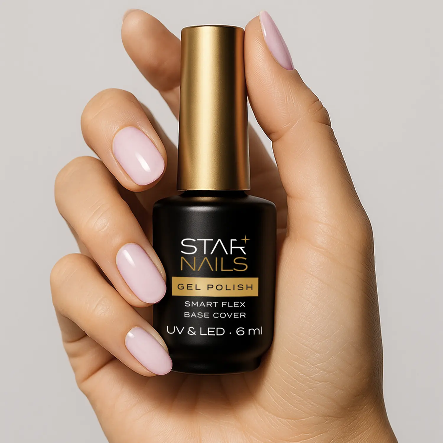 UV/LED Gel Polish Smart Flex Base Cover, 6ml &ndash; světle růžov&aacute; kamufl&aacute;žn&iacute; fiber b&aacute;ze