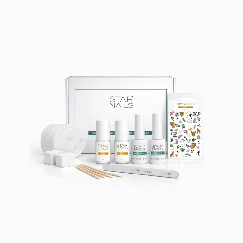 Obsah balení STARNAILS Gel Polish Sensitive Line Starter Set