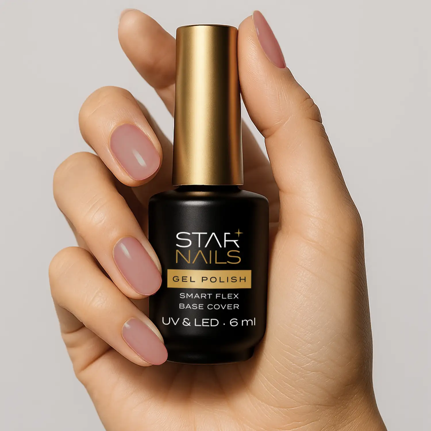 UV/LED Gel Polish Smart Flex Base Cover, 6ml &ndash; nude růžov&aacute; kamufl&aacute;žn&iacute; fiber b&aacute;ze Spiced Latte