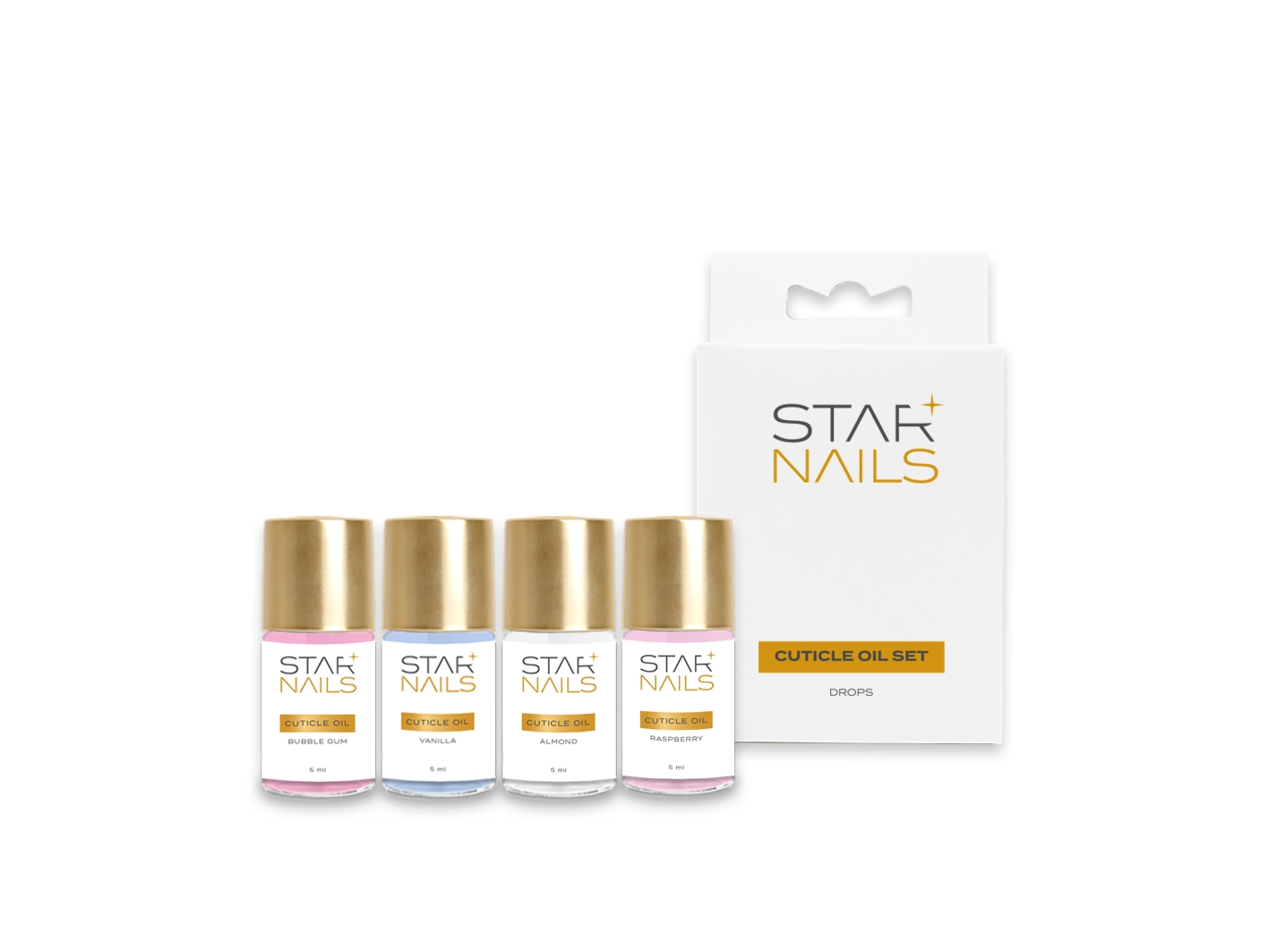 Sada STARNAILS Cuticle Oil Drops Set - sada 4 olej&iacute;čků na nehty