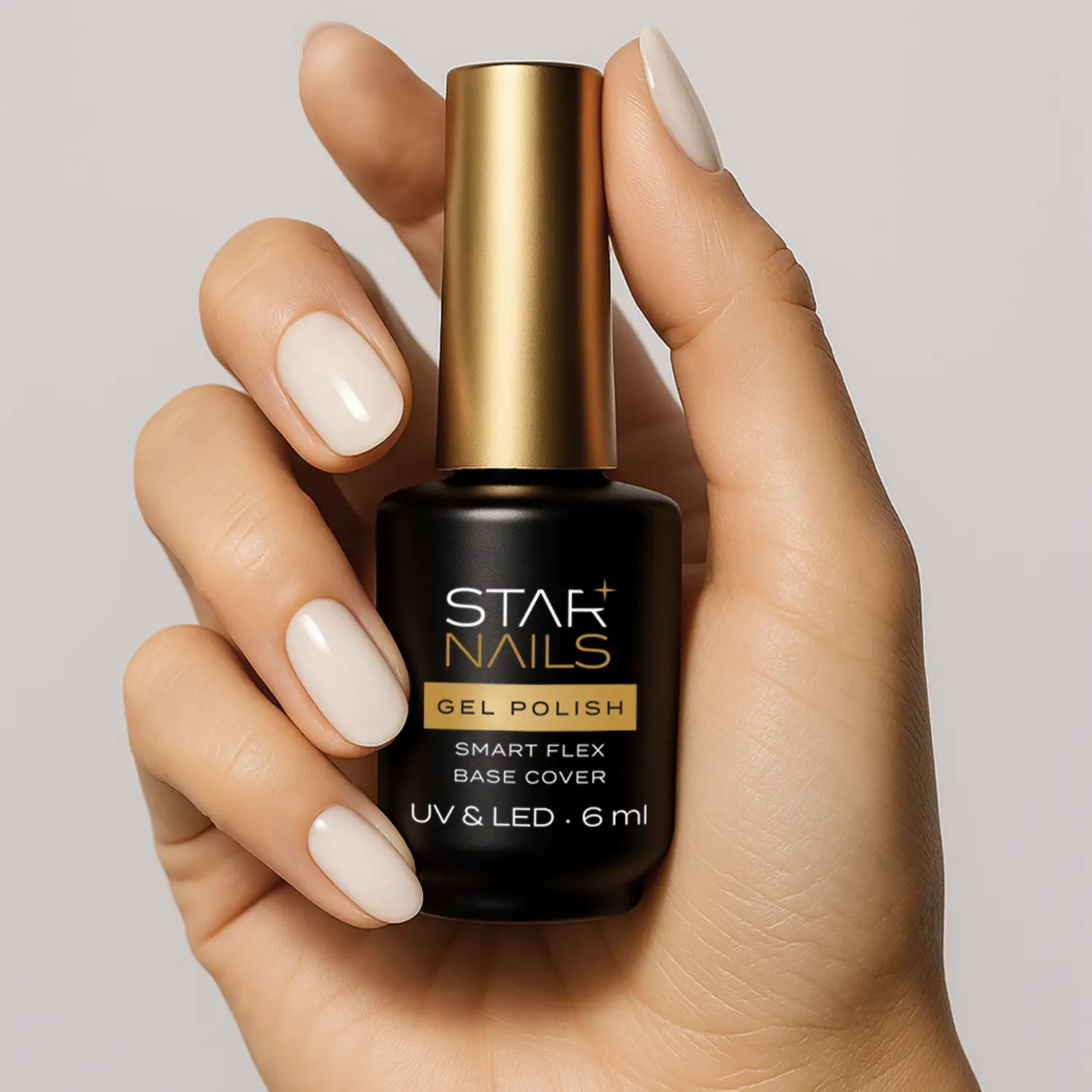 UV/LED Gel Polish Smart Flex Base Cover, 6ml – mléčně bílá kamuflážní fiber báze